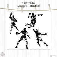 Plotterdatei Handball, 4 Spieler, Silhouetten, 4 Designs Bild 3