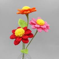 Häkelanleitung Blumenstrauß oder einzelne Blumen - einfach & vielseitig aus Wollresten Bild 5