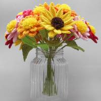 Häkelanleitung Blumenstrauß oder einzelne Blumen - einfach & vielseitig aus Wollresten Bild 7