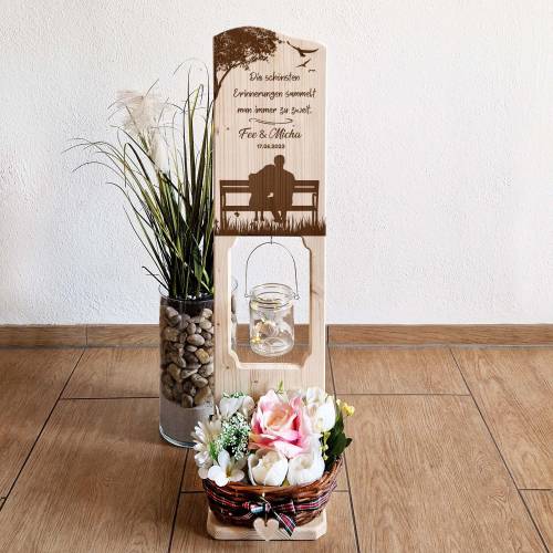 Hochzeitsgeschenk mit Namen und Datum personalisiert