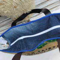 Upcycling Shopper / Strandtasche / Handtasche aus einem schicken Kaffeesack und einer Jeans Bild 8