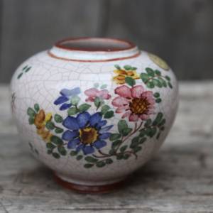 mini Craquelé Vase Kugelvase Handbemalt WGP Keramik Midcentury 50er Jahre West Germany Bild 1