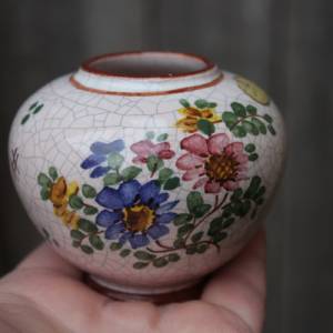 mini Craquelé Vase Kugelvase Handbemalt WGP Keramik Midcentury 50er Jahre West Germany Bild 2
