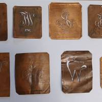 14 alte Schablonen aus den 20er Jahren in Kupfer- und Messingblech Bild 1