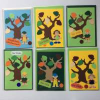 Glückwunschkarte für kleine Jungen und Mädchen, Herbstmotiv,Klappkarte 10,5 cm x 14,8 cm mit farblich passendem Umschlag Bild 1