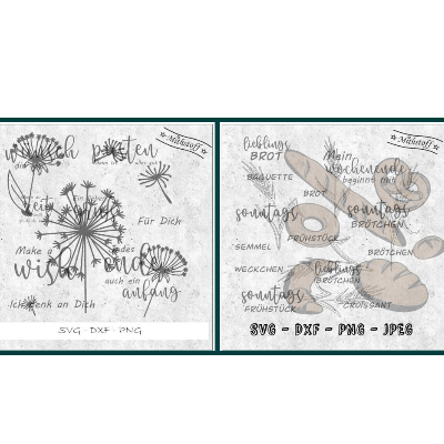 Sonderedition - Pusteblume & Brötchentüte - SVG - DXF - PNG - Datei - Mithstoff
