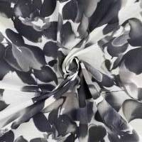 Viskosestoff abstrakte Blumen weiß, schwarz, beige. Grundpreis: 1 m² = 7,37 €. Ab 4,98 € = 0,50 Meter. 100% Viskose. Bild 5