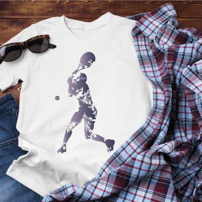 Plotterdatei Tennis – 4 Tennisspieler Silhouetten im Grunge Look für individuelle Outfits