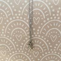Halskette „Seestern“ - Silberfarbene Halskette 45 cm aus Edelstahl mit Anhänger Seestern Bild 3