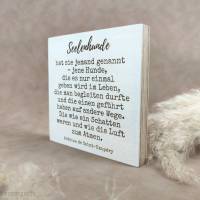 Seelenhunde - Holzbild mit Gravur - Geschenkidee für Hundefreunde, Trauergeschenk/Gedenktafel, personalisierbar Bild 4