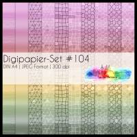 Digipapier Set #104 (pink, gelb, grün) abstrakte & geometrische Formen  zum ausdrucken, plotten & mehr Bild 1
