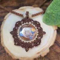 Makramee-Halskette mit Boulder Opal Bild 4
