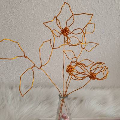 Clematis - Blumen Set 2/ Drahtblumen / Blumen aus Draht Handgemacht/ Minimalistische nachhaltige Deko
