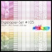Digipapier Set #105 (pink, gelb, grün) abstrakte & geometrische Formen  zum ausdrucken, plotten & mehr Bild 1