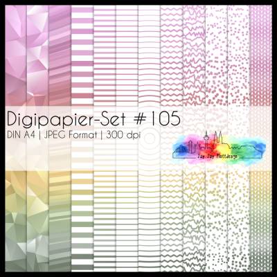 Digipapier Set #105 (pink, gelb, grün) abstrakte & geometrische Formen  zum ausdrucken, plotten & mehr
