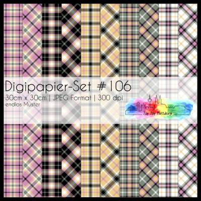 Digipapier Set #106 (pink, gelb, grün)Tartanmuster  zum ausdrucken, plotten & mehr