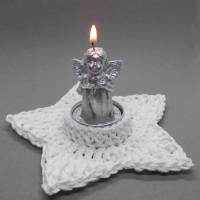 Häkelanleitung Weihnachten Stern-Teelichthalter  - einfach  aus Wollresten Bild 1