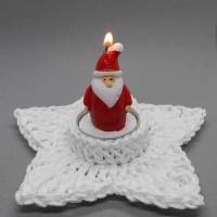 Häkelanleitung Weihnachten Stern-Teelichthalter  - einfach  aus Wollresten Bild 3