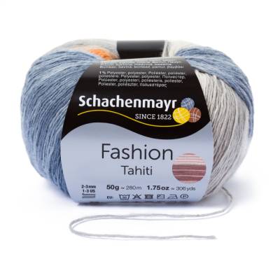 139,00 €/1 kg Schachenmayr ’Tahiti’ Baumwolle-Polyester-Garn zum Stricken/Häkeln z.B für Tücher/Lace Farbe: Bahamas-7687