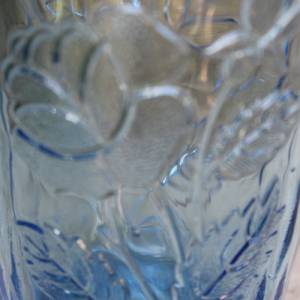 zartblaue Vase Pressglas Art Deco 30er 40er Jahre Bild 4