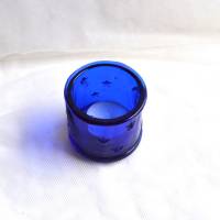 Blaues Teelichtglas mit Mondmotiv Bild 2