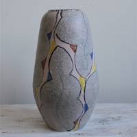 Mid Century Vase mit buntem Muster Bild 1