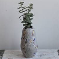 Mid Century Vase mit buntem Muster Bild 2