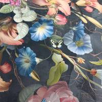 Jersey Panel Blumen, Stoff Schmetterlinge, Rotkehlchen, Statue, Stenzo Panel, 200 x 150cm, bielastischer Stoff Bild 4