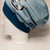 Beanie Mütze mit ostfriesischem Muster "Moin" zum wenden Bild 1