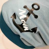 Beanie Mütze mit ostfriesischem Muster "Moin" zum wenden Bild 3