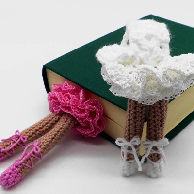 Häkelanleitung Lesezeichen Ballerina - einfach aus Wollresten