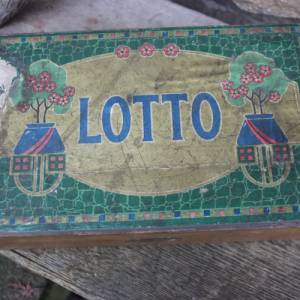 Jugendstil Holzschatulle Deckeldose "Lotto" leer um 1900 - 1910 Bild 2