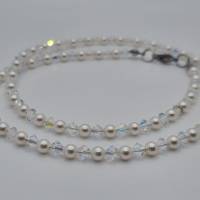 Kette Perlen Weiß Perlenkette Pearls und Kristalle (767) Bild 1