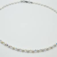 Kette Perlen Weiß Perlenkette Pearls und Kristalle (767) Bild 3
