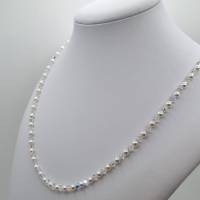 Kette Perlen Weiß Perlenkette Pearls und Kristalle (767) Bild 5