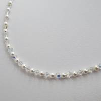 Kette Perlen Weiß Perlenkette Pearls und Kristalle (767) Bild 6