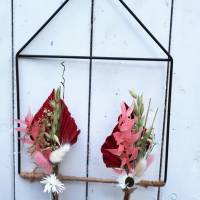 Loop Haus mit Trockenblumen und 2 Vasen Türkranz Bild 5