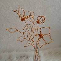 Clematis - Blumen Set 3/ Drahtblumen / Blumen aus Draht Handgemacht/ Minimalistische nachhaltige Deko Bild 1