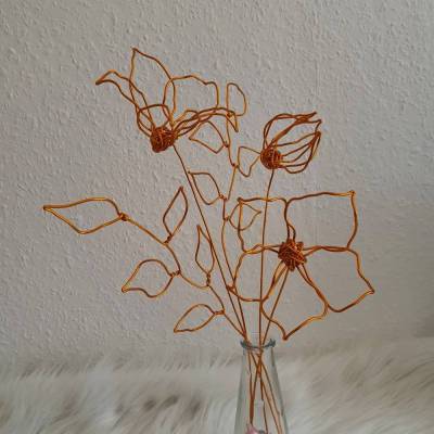 Clematis - Blumen Set 3/ Drahtblumen / Blumen aus Draht Handgemacht/ Minimalistische nachhaltige Deko