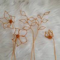 Clematis - Blumen Set 3/ Drahtblumen / Blumen aus Draht Handgemacht/ Minimalistische nachhaltige Deko Bild 6