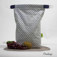 Große Lunchbag  mit Griff aus  "Au Maison"  Wachstuch Bild 3