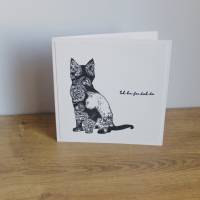Kondolenzkarte, Trauerkarte für den Verlust einer Katze Bild 3