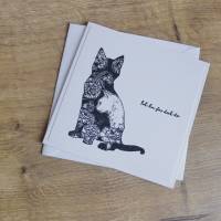 Kondolenzkarte, Trauerkarte für den Verlust einer Katze Bild 4