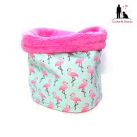 Kuschliger, warmer Loop für Hunde - Perfektes Accessoire für kalte Tage -  Motiv: Flamingo Bild 1