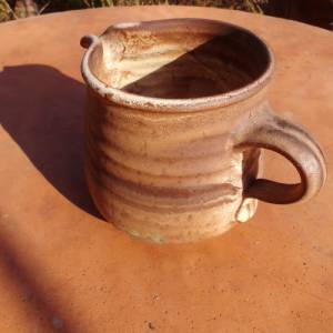 Milchkrug Wasserkrug Krug Steinzeug Ton Keramik Handarbeit getöpfert Topf Henkel Bauernhaus Kanne Milchkanne Blumenvase Bild 2