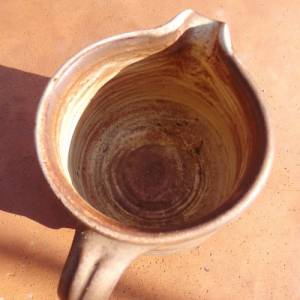 Milchkrug Wasserkrug Krug Steinzeug Ton Keramik Handarbeit getöpfert Topf Henkel Bauernhaus Kanne Milchkanne Blumenvase Bild 5