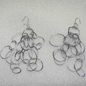 Filigrane Silberdraht-Ohrringe mit 925er Sterling Silber Ohrhaken - Handgeformtes Design, Natürliche Bewegung, Zeitlose Bild 1