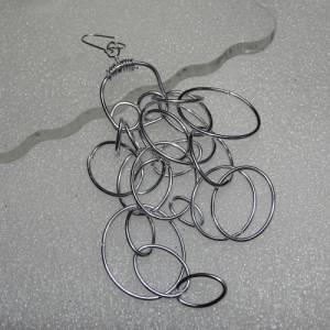 Filigrane Silberdraht-Ohrringe mit 925er Sterling Silber Ohrhaken - Handgeformtes Design, Natürliche Bewegung, Zeitlose Bild 6