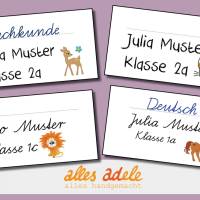 Heftaufkleber für die Schule mit Namen 24 Stk. - Löwe | personalisiert Bild 6