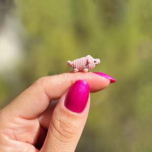Gehäkeltes Mini Glücksschwein (microcrochet) Bild 1